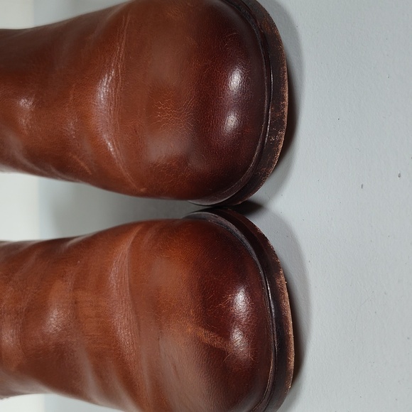 Frye Elyssa Leather Booties in Cognac 8.5 - Picture 4 of 15